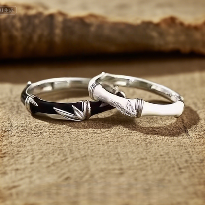 Satori Totem Ying Yang Bamboo Pattern Ring