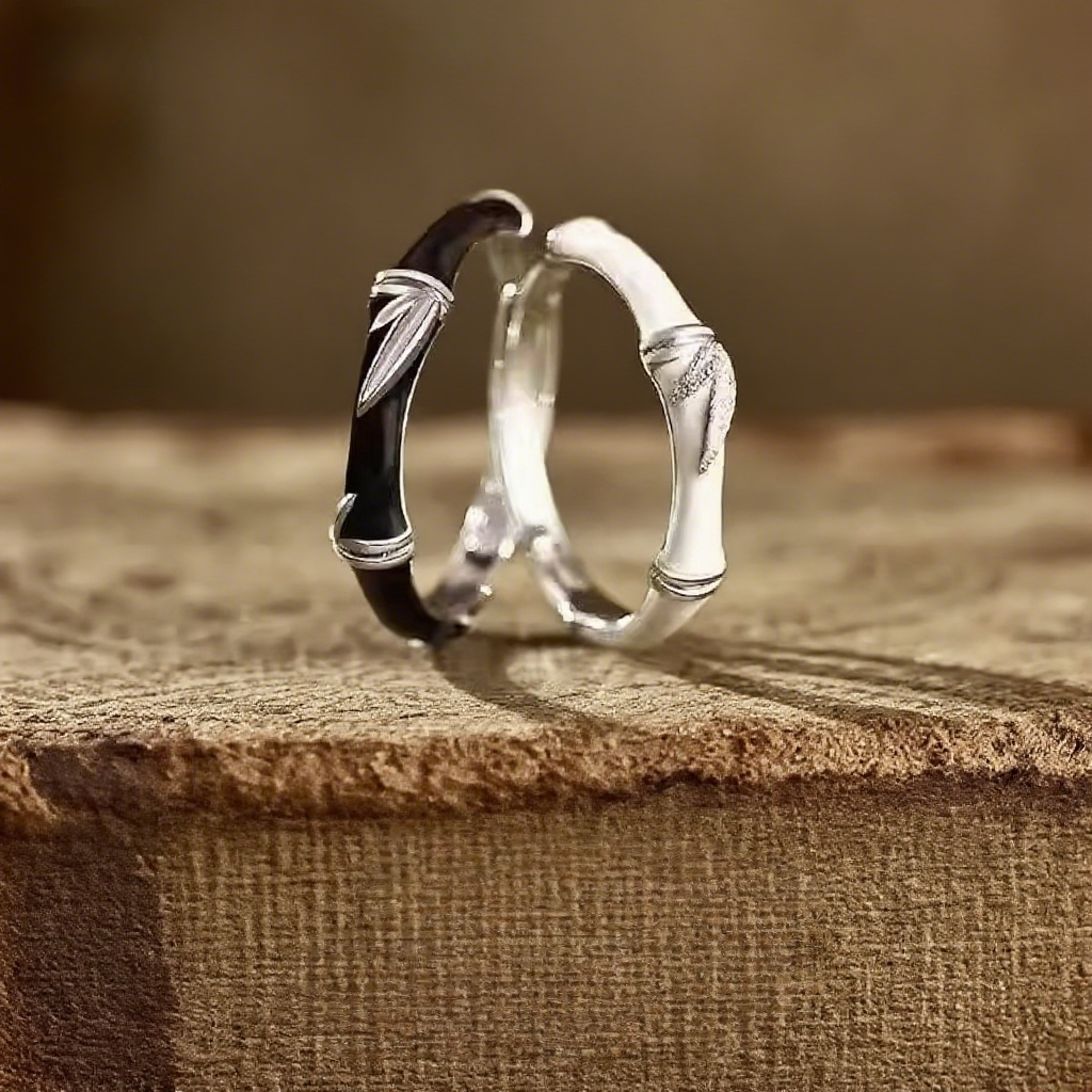 Satori Totem Ying Yang Bamboo Pattern Ring