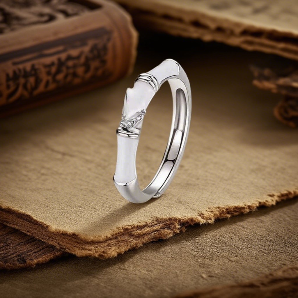 Satori Totem Ying Yang Bamboo Pattern Ring