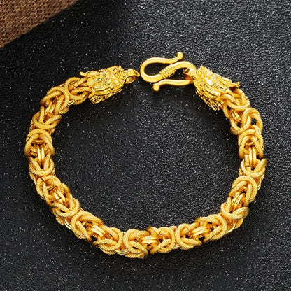 Satori Totem Double-Headed Golden Dragon Bracelet