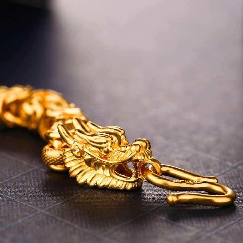 Satori Totem Double-Headed Golden Dragon Bracelet