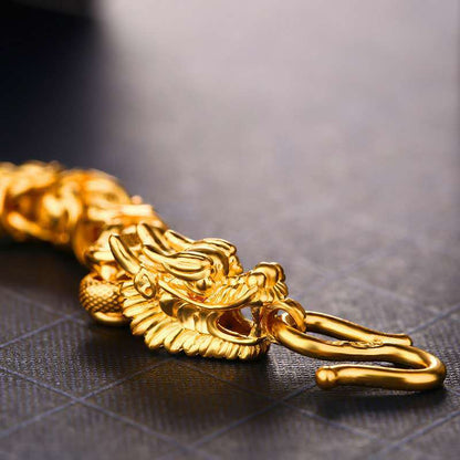 Satori Totem Double-Headed Golden Dragon Bracelet