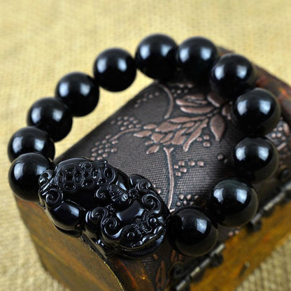 Satori Totem Black Obsidian Pixiu Bracelet
