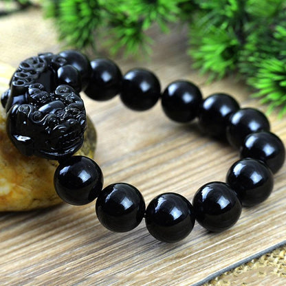 Satori Totem Black Obsidian Pixiu Bracelet