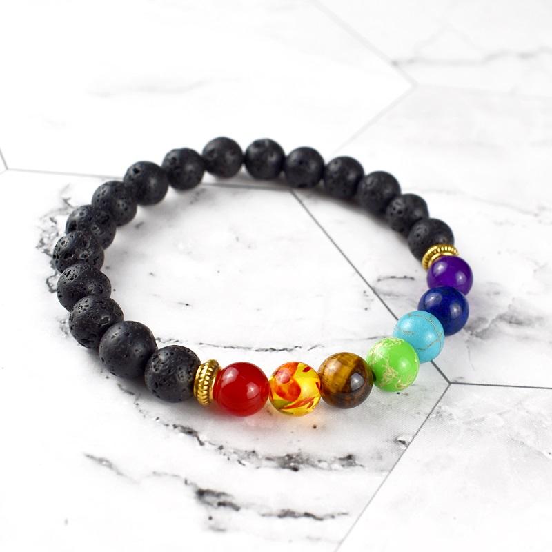Satori Totem 7 Chakra Lava Stone Bracelet