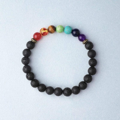 Satori Totem 7 Chakra Lava Stone Bracelet