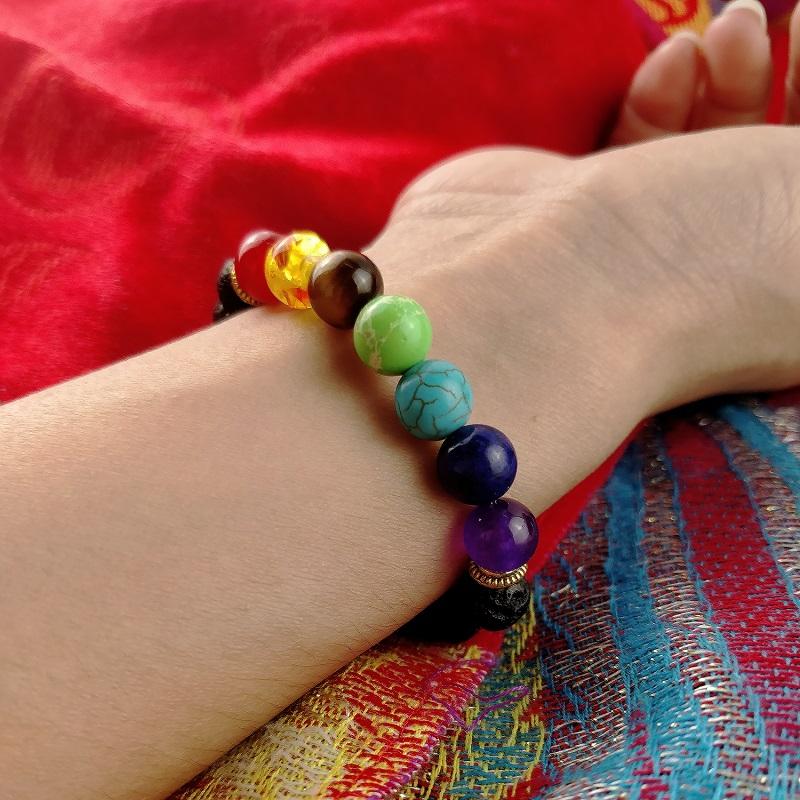 Satori Totem 7 Chakra Lava Stone Bracelet