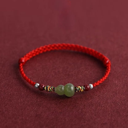 Satori Totem Hand-Woven Natural Jade Gourd Bracelet