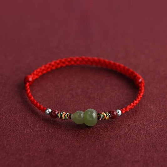 Satori Totem Hand-Woven Natural Jade Gourd Bracelet