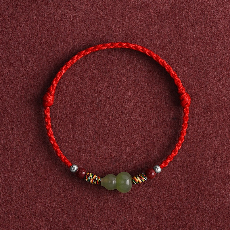 Satori Totem Hand-Woven Natural Jade Gourd Bracelet