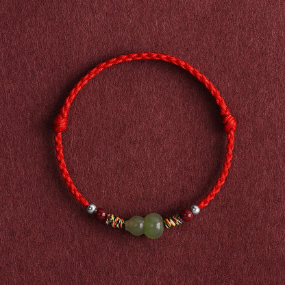 Satori Totem Hand-Woven Natural Jade Gourd Bracelet