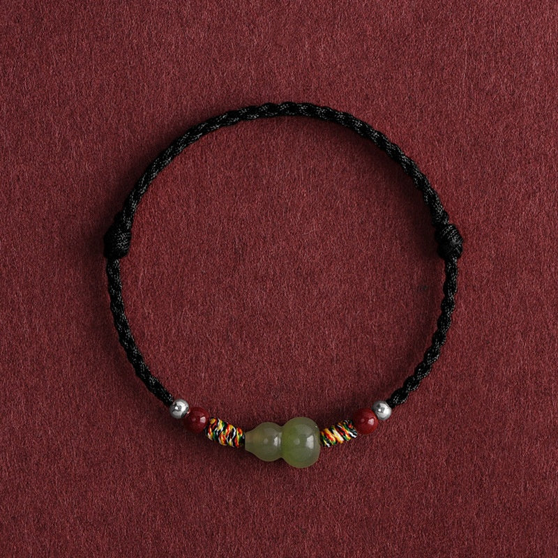 Satori Totem Hand-Woven Natural Jade Gourd Bracelet