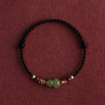 Satori Totem Hand-Woven Natural Jade Gourd Bracelet