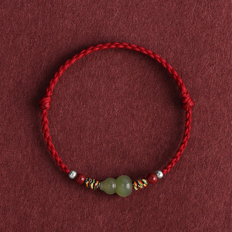 Satori Totem Hand-Woven Natural Jade Gourd Bracelet