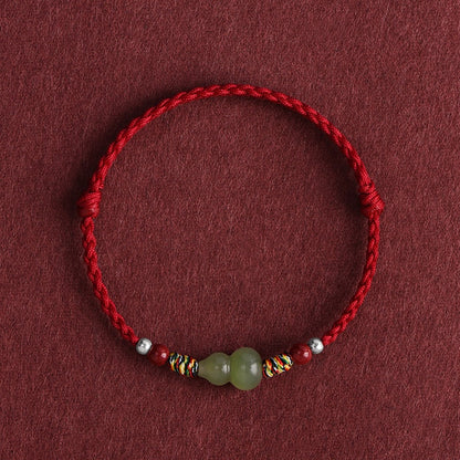 Satori Totem Hand-Woven Natural Jade Gourd Bracelet