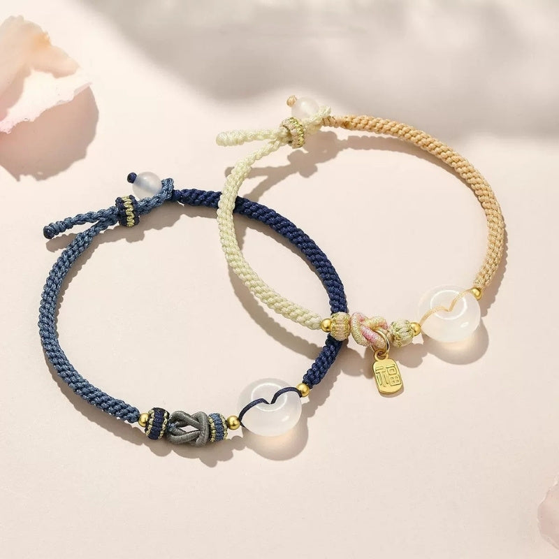 Satori Totem White Agate Fu Couple Bracelets