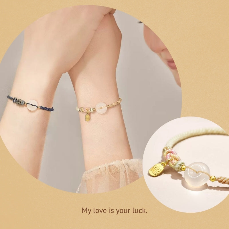 Satori Totem White Agate Fu Couple Bracelets