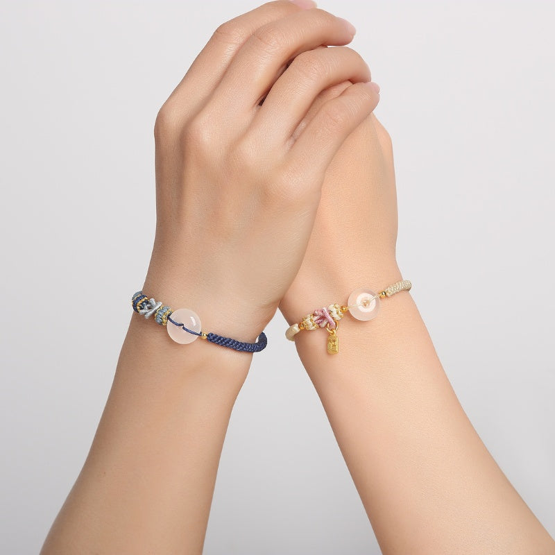 Satori Totem White Agate Fu Couple Bracelets