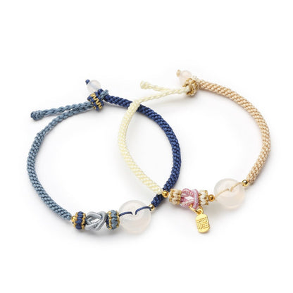 Satori Totem White Agate Fu Couple Bracelets