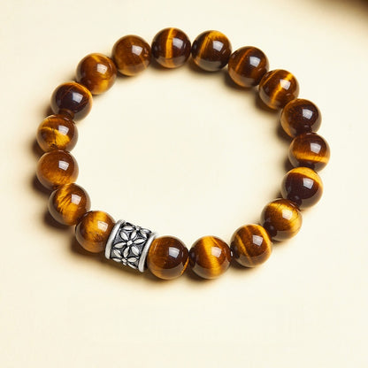 Satori Totem Sterling Silver Heronsbill Tiger's Eye Lucky Bracelet