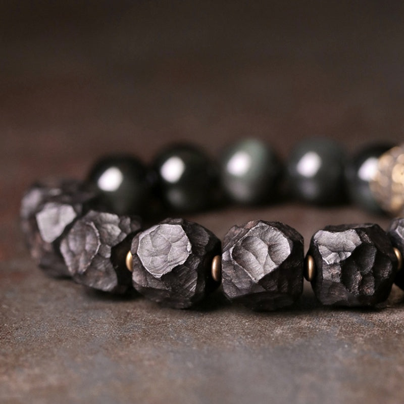 Satori Totem Ebony Obsidian Retro Wealth Bracelet
