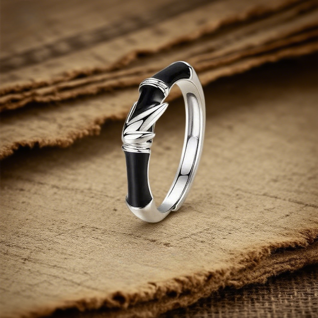 Satori Totem Ying Yang Bamboo Pattern Ring