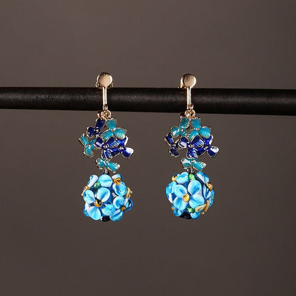 Satori Totem Cloisonne Hydrangea Earrings