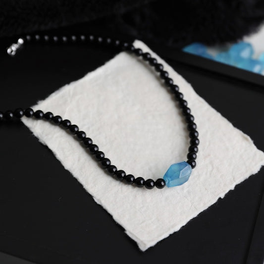 Satori Totem Obsidian Necklaces Aquamrine Pendants