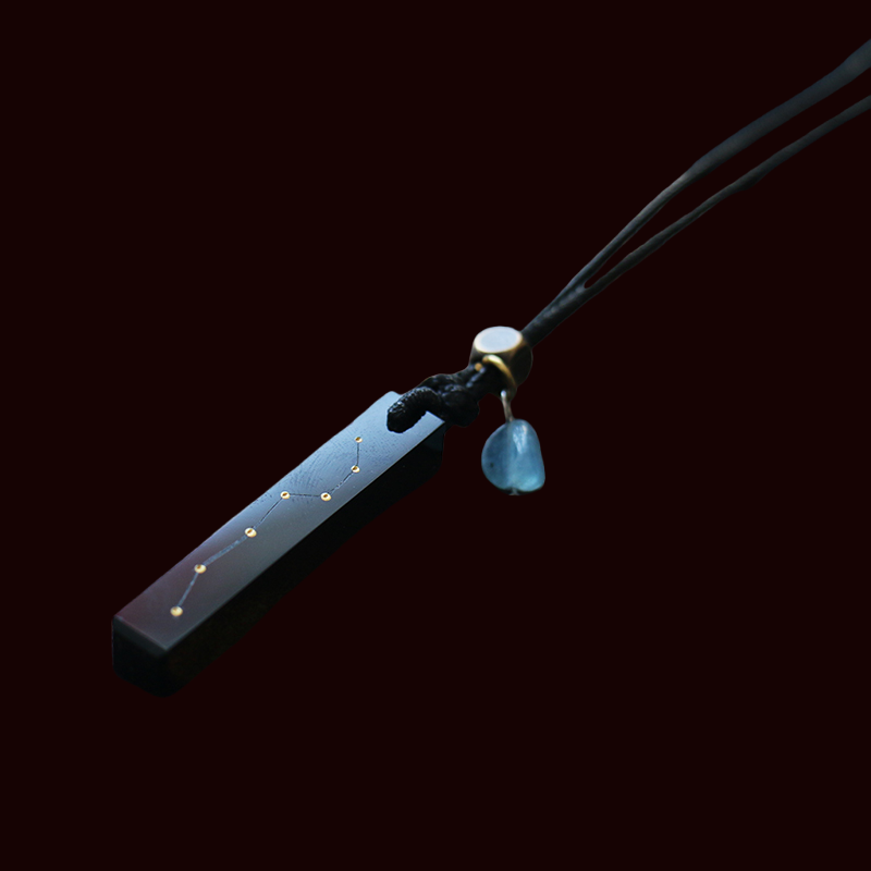 Satori Totem Obsidian Aquamrine Big Dipper Daoism Pendants