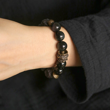 Satori Totem Ebony Obsidian Retro Wealth Bracelet