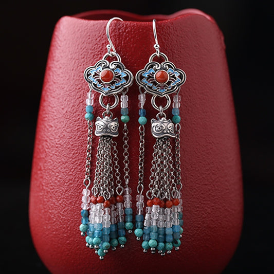 Satori Totem Sterling Silver Tassels Earrings