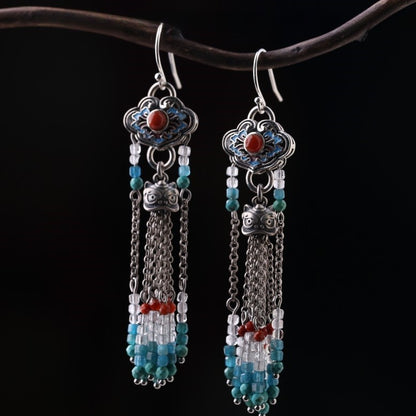 Satori Totem Sterling Silver Tassels Earrings