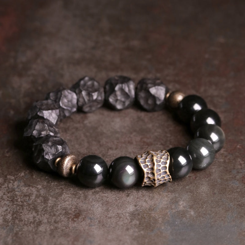 Satori Totem Ebony Obsidian Retro Wealth Bracelet