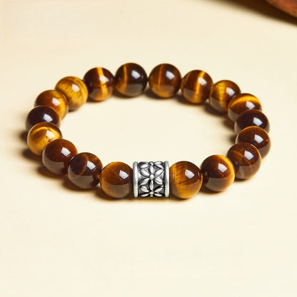 Satori Totem Sterling Silver Heronsbill Tiger's Eye Lucky Bracelet