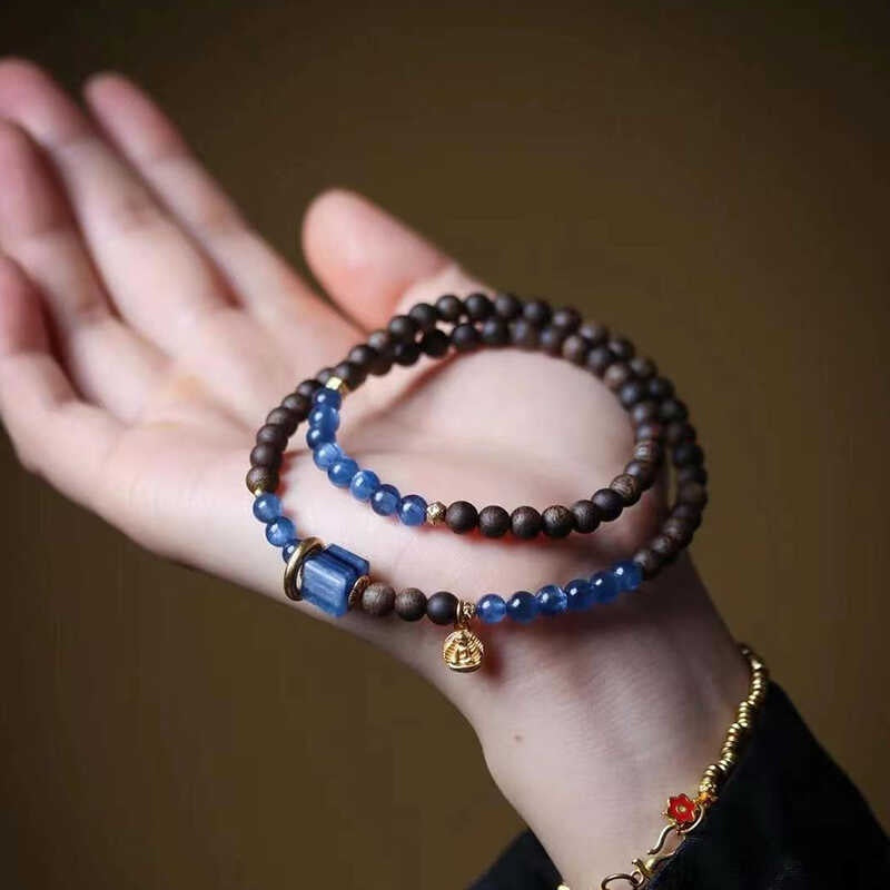 Satori Totem Chinan Agarwood Blue Quartz Serenity Bracelet