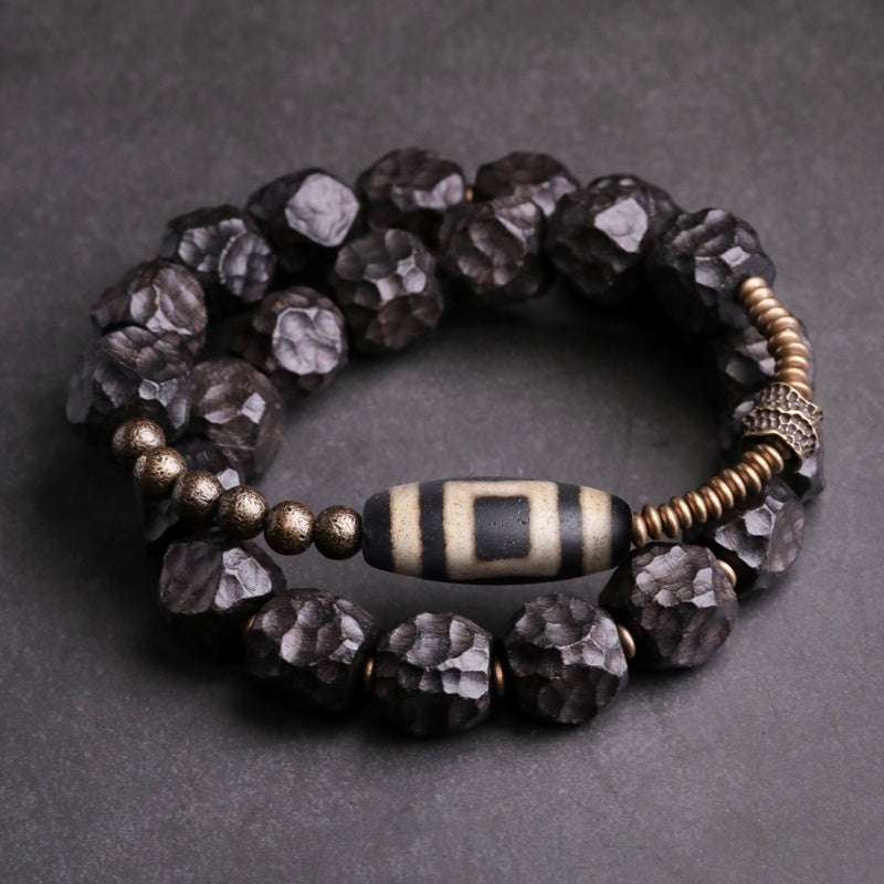Satori Totem Ebony Dzi Tibetan Bracelet