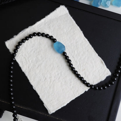 Satori Totem Obsidian Necklaces Aquamrine Pendants