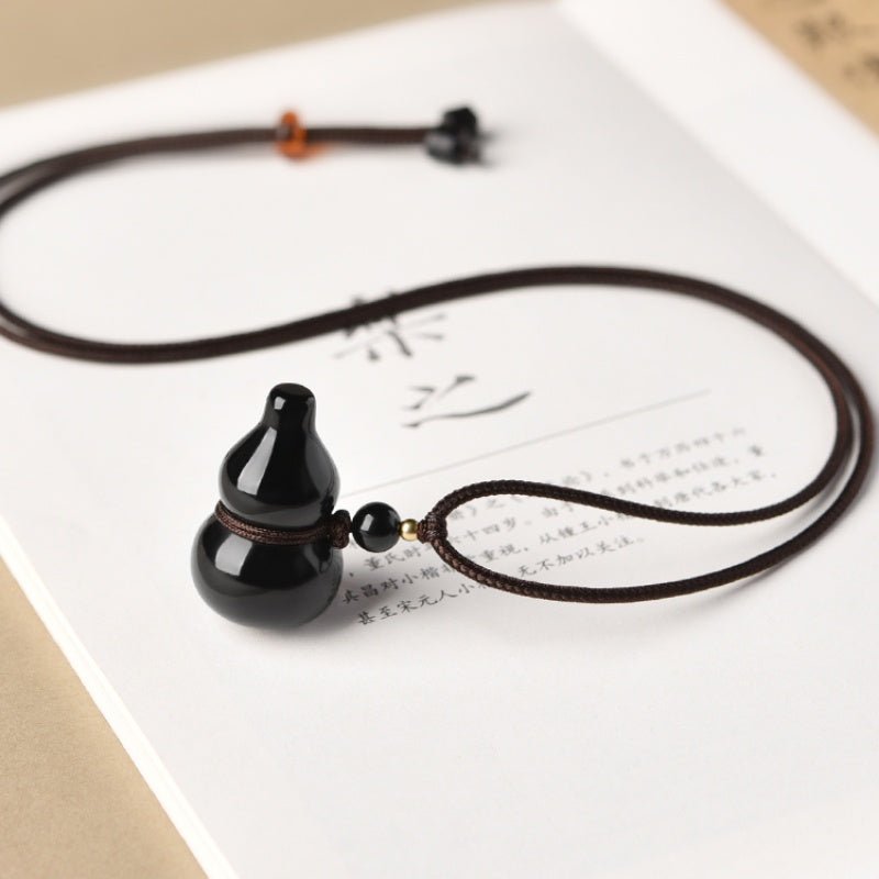 Satori Totem Obsidian Gourd Protection Pendant