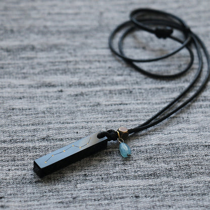 Satori Totem Obsidian Aquamrine Big Dipper Daoism Pendants