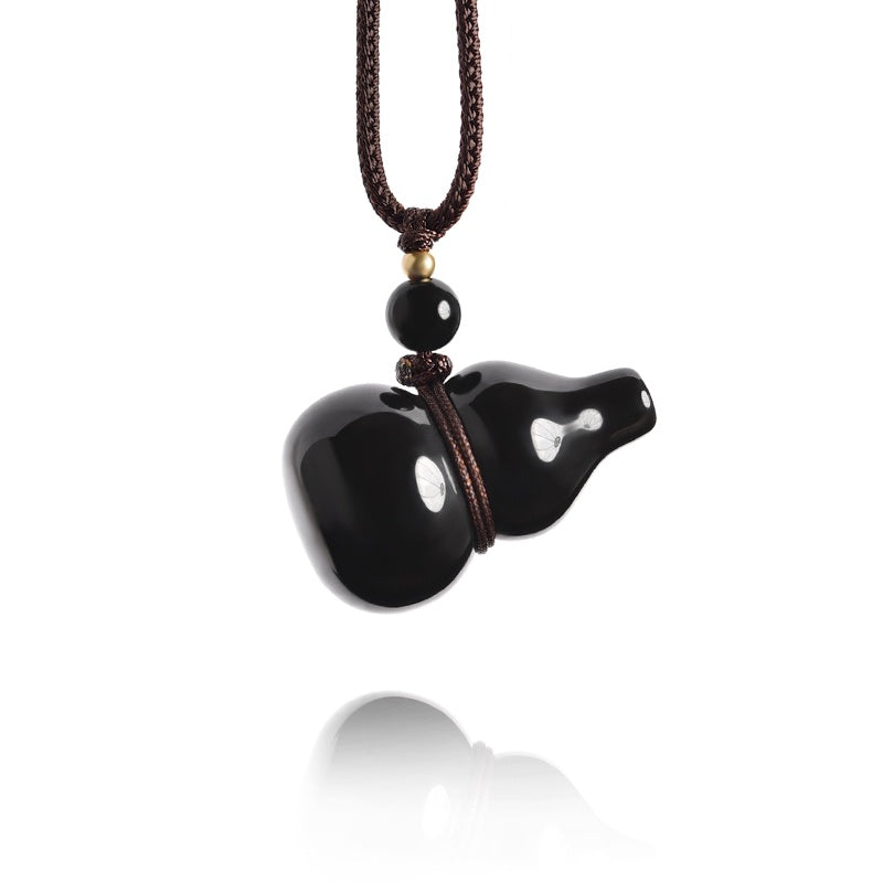 Satori Totem Obsidian Gourd Protection Pendant